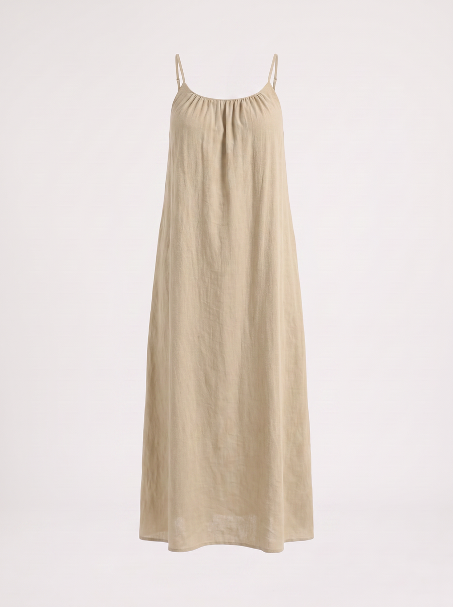 Darcy Ruched Neck Loose Maxi Dress