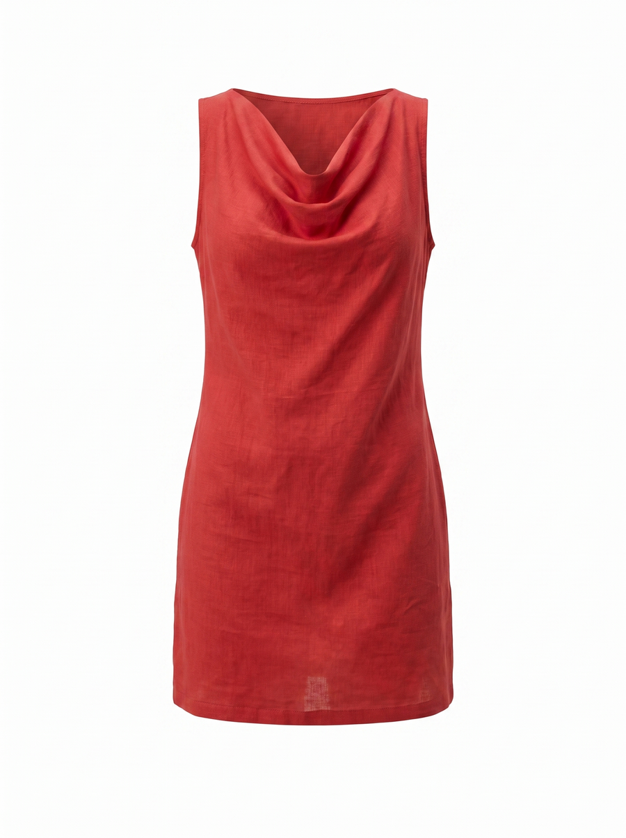Leela Cowl Neck Sleeveless Mini Dress