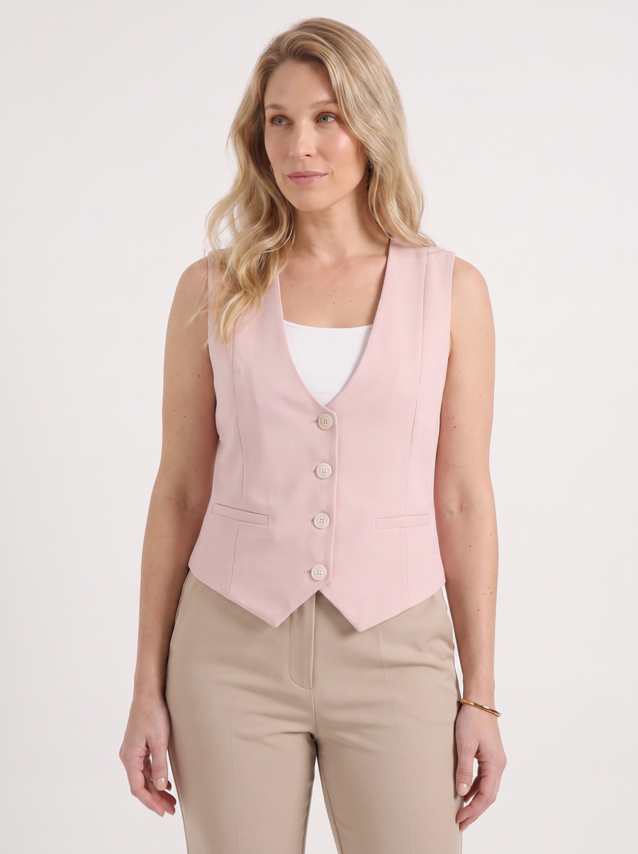 Harmonia Plaid Check V Neck Vest