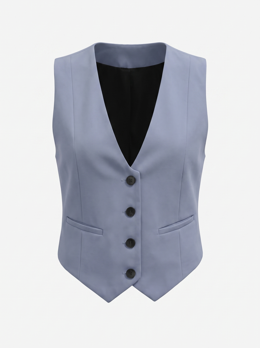 Harmonia Plaid Check V Neck Vest