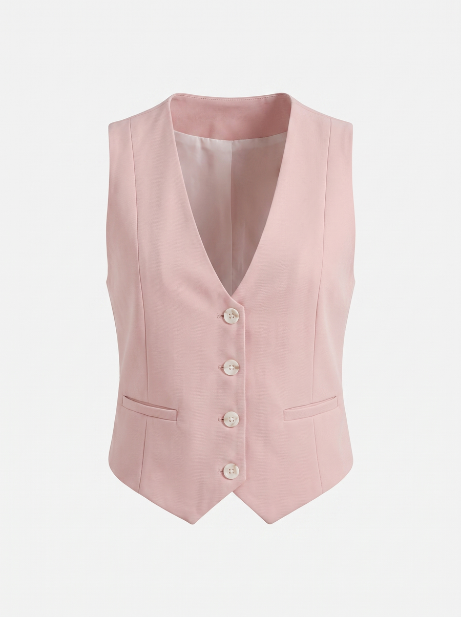 Harmonia Plaid Check V Neck Vest