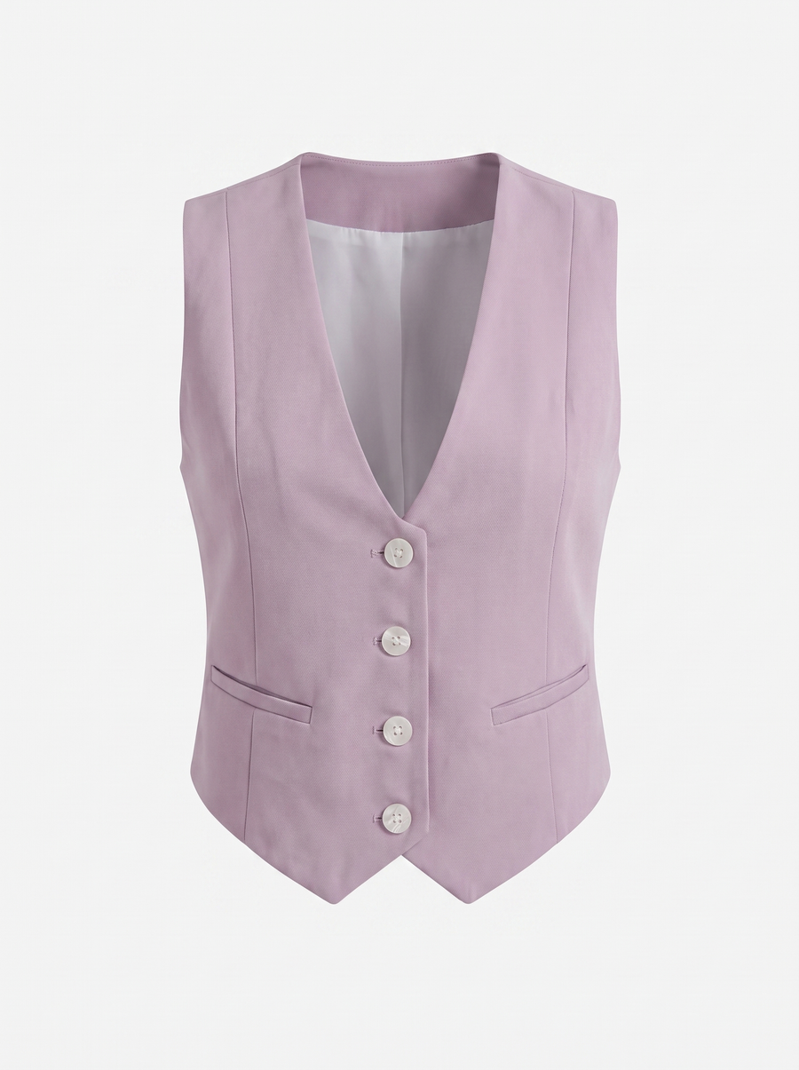 Harmonia Plaid Check V Neck Vest