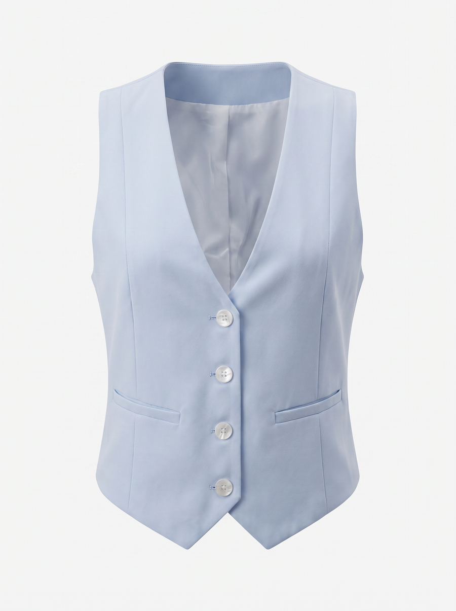 Harmonia Plaid Check V Neck Vest