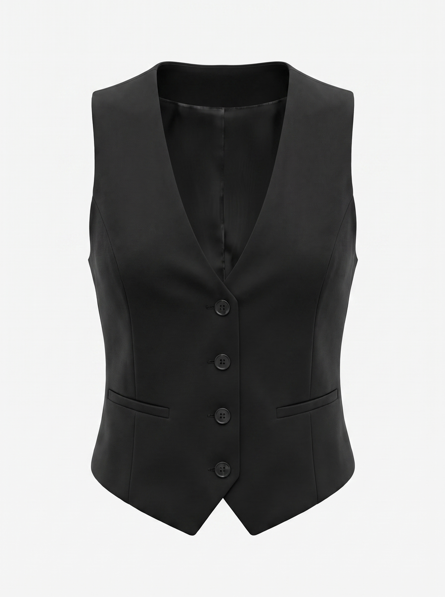 Harmonia Plaid Check V Neck Vest