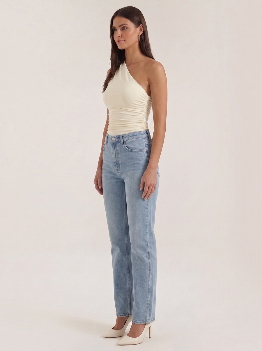 Briony One Shoulder Ruched Top