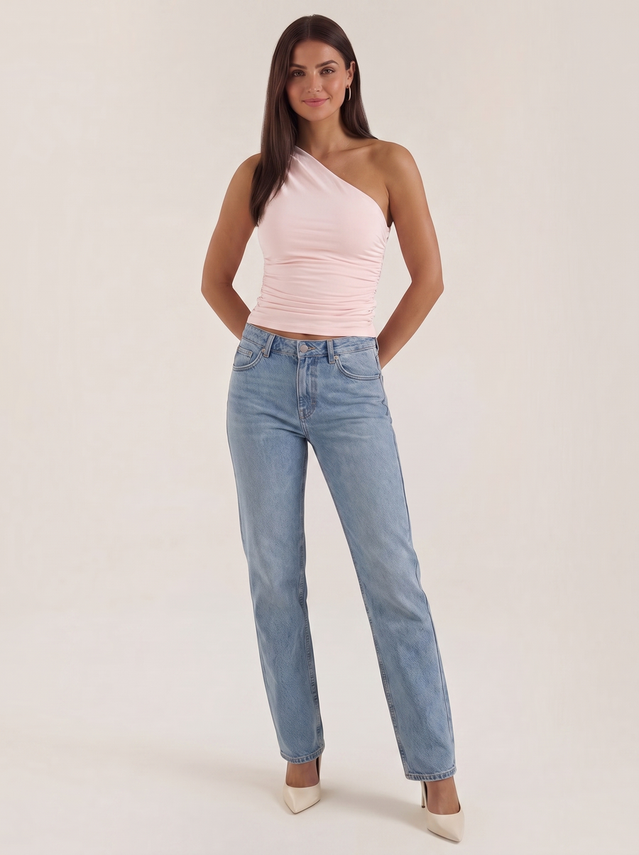 Briony One Shoulder Ruched Top