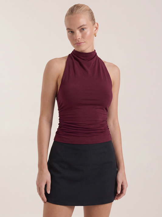 Eula Turtleneck Halter Open Back Top