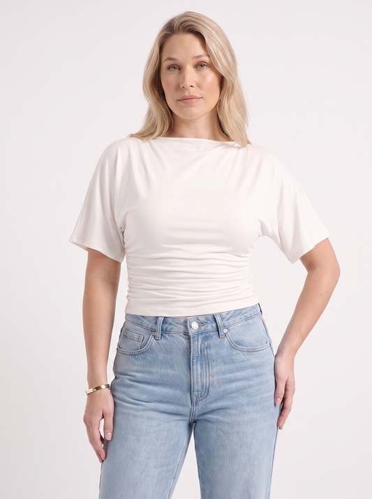 Deena Boat Neck Short Sleeve Top