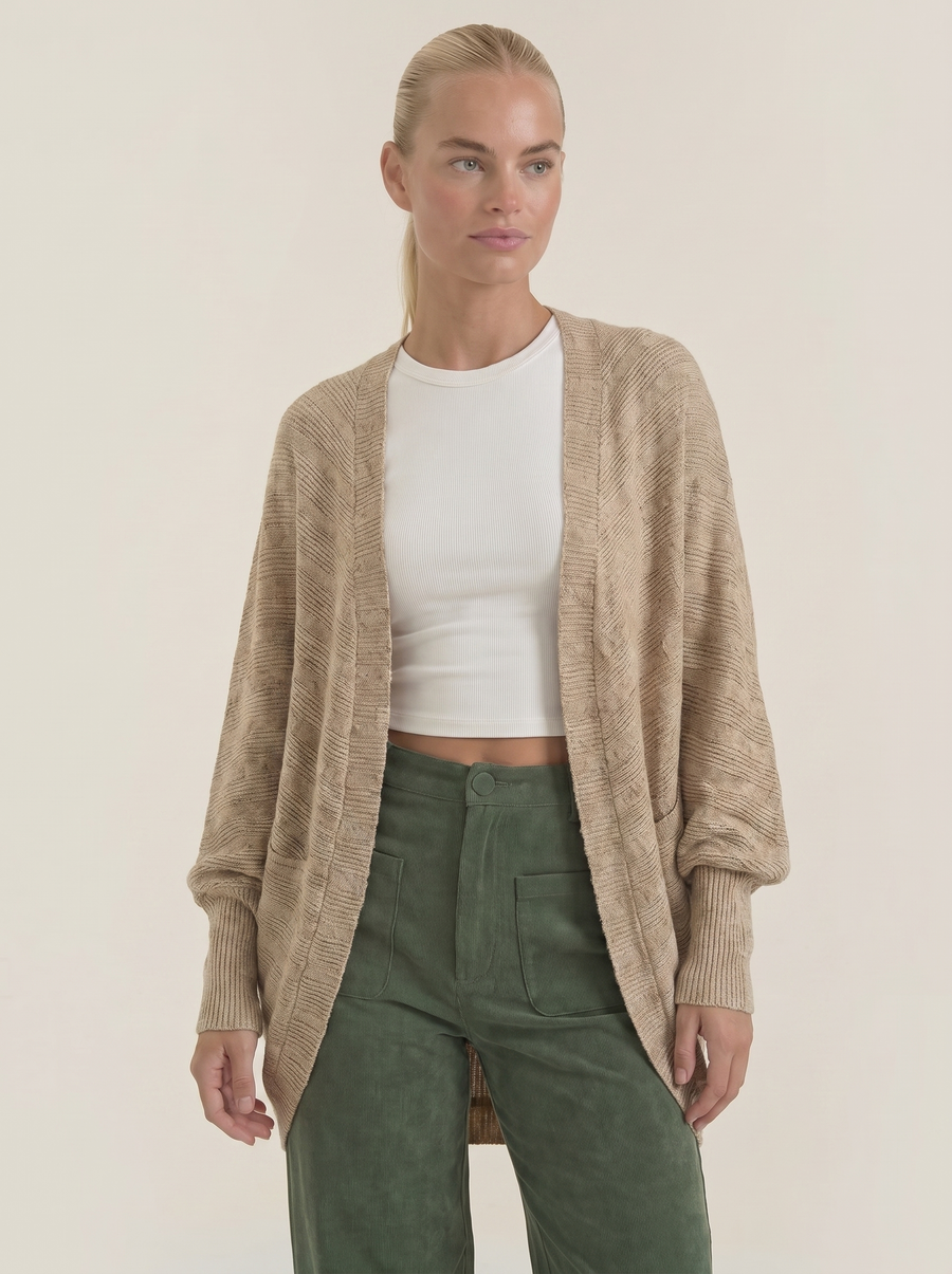Cassandra Oversized Batwing Open Cardigan