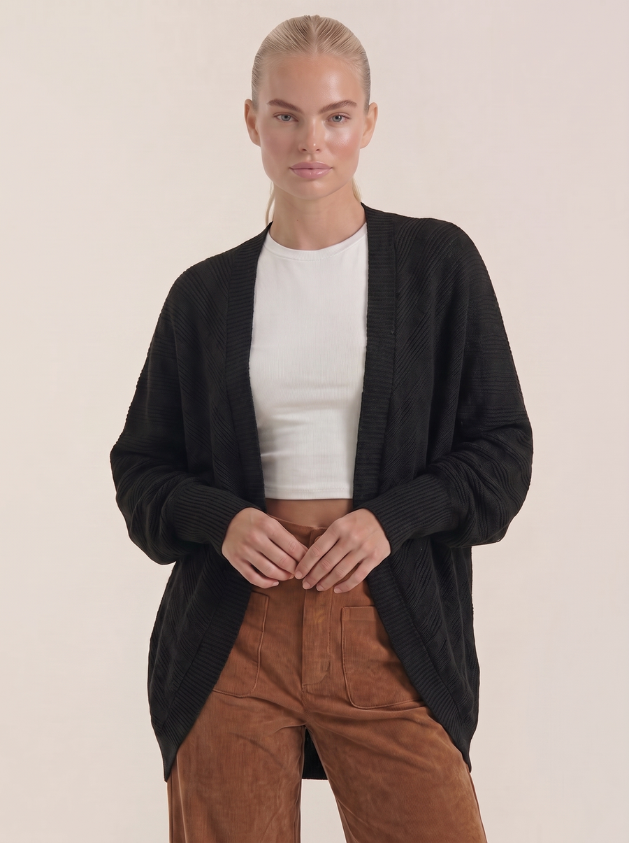 Cassandra Oversized Batwing Open Cardigan