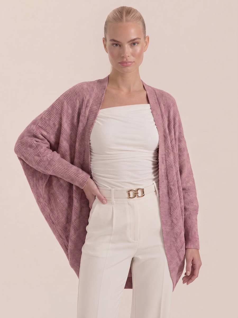 Cassandra Oversized Batwing Open Cardigan