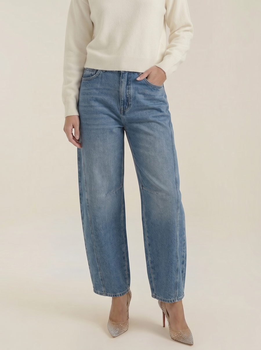 Vicki High Waisted Barrel Fit Jeans