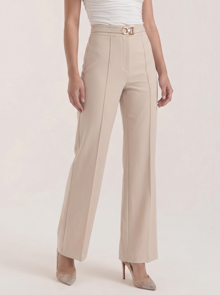 Maxine Buckle Detail Wide Leg Pants