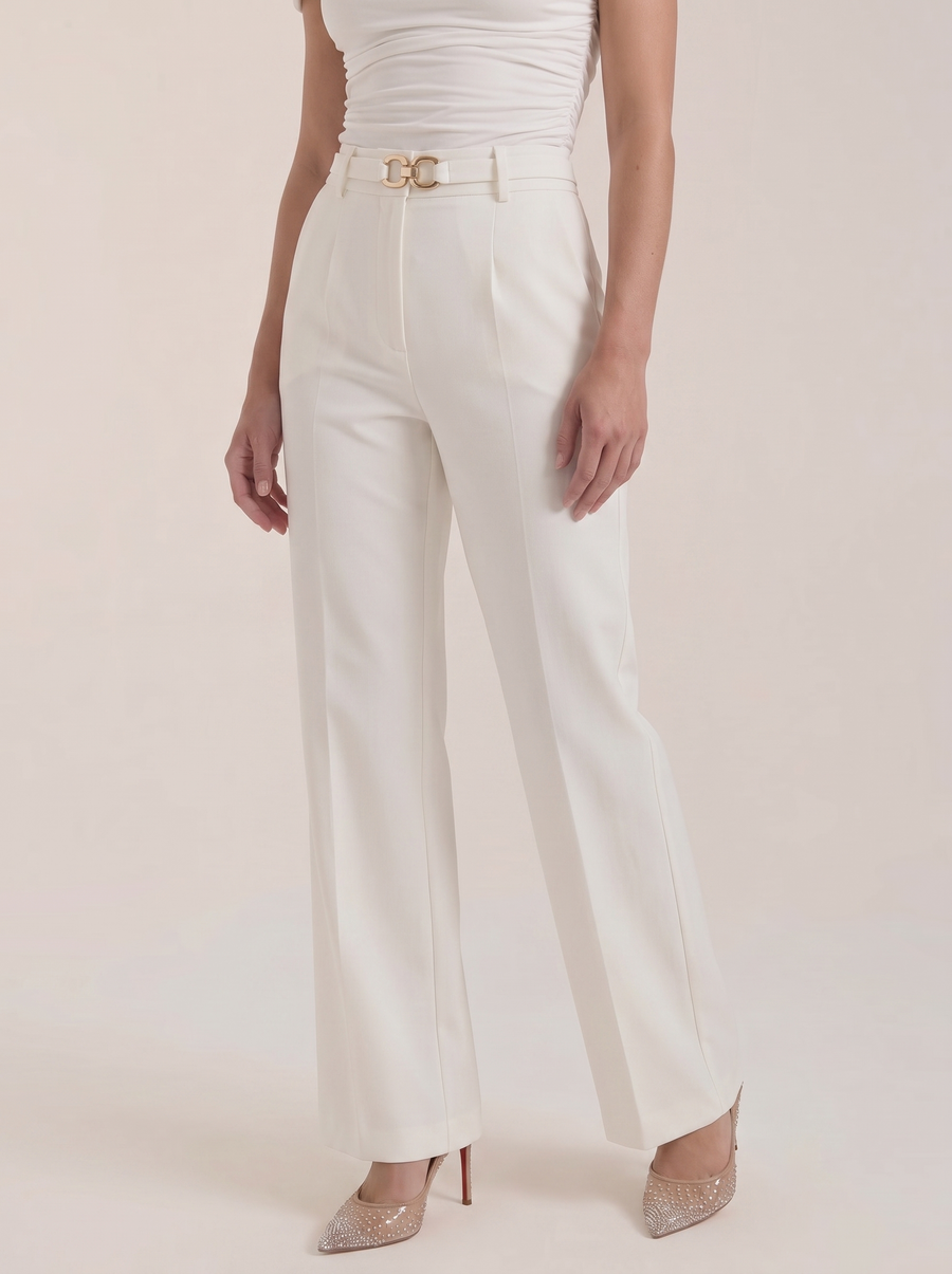 Maxine Buckle Detail Wide Leg Pants