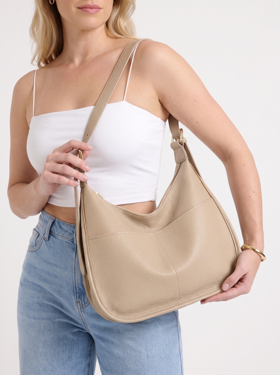 Abigail Front Pocket Half Moon Hobo Bag