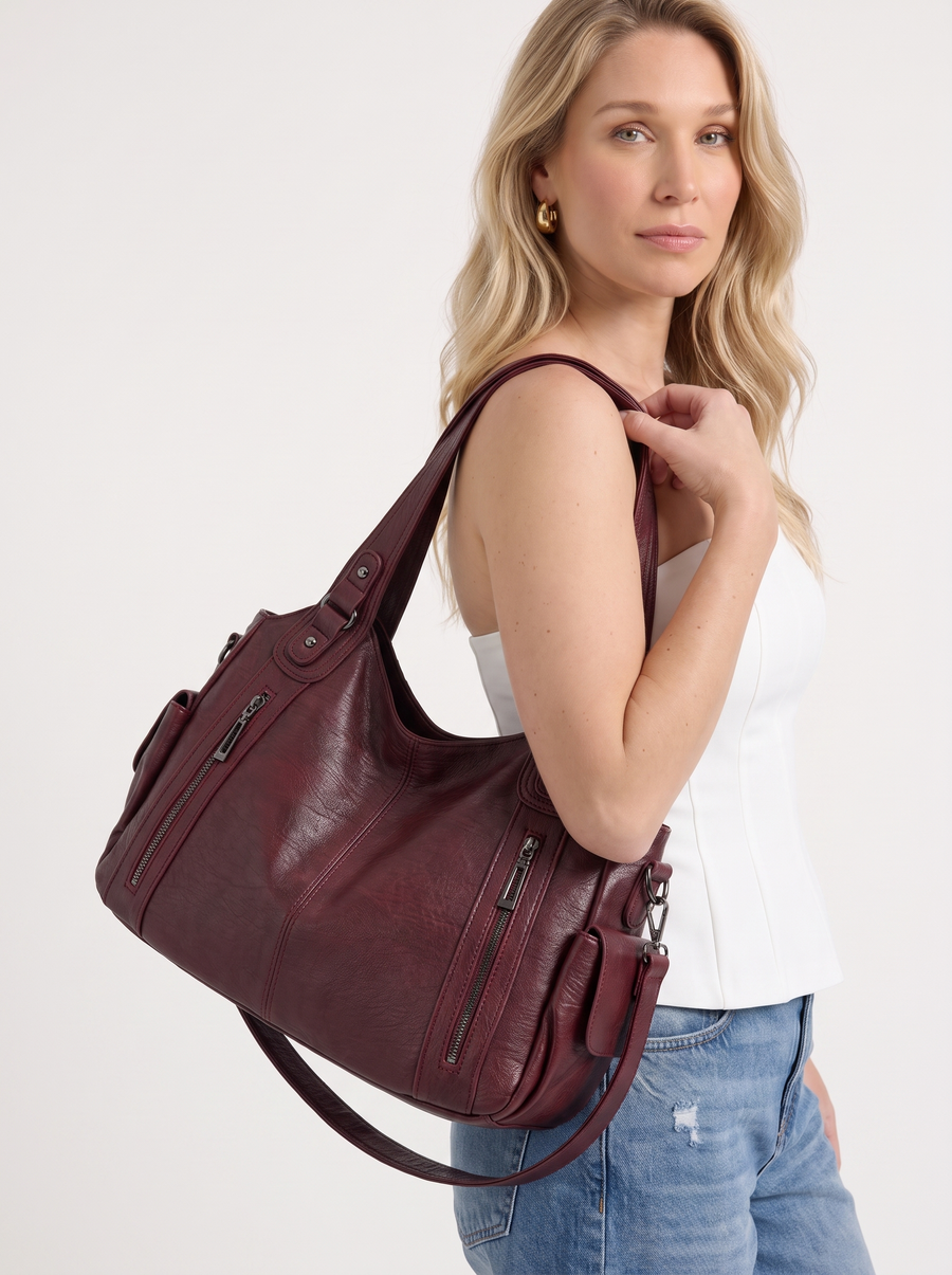 Anika Zip Detail Top Handle Bag
