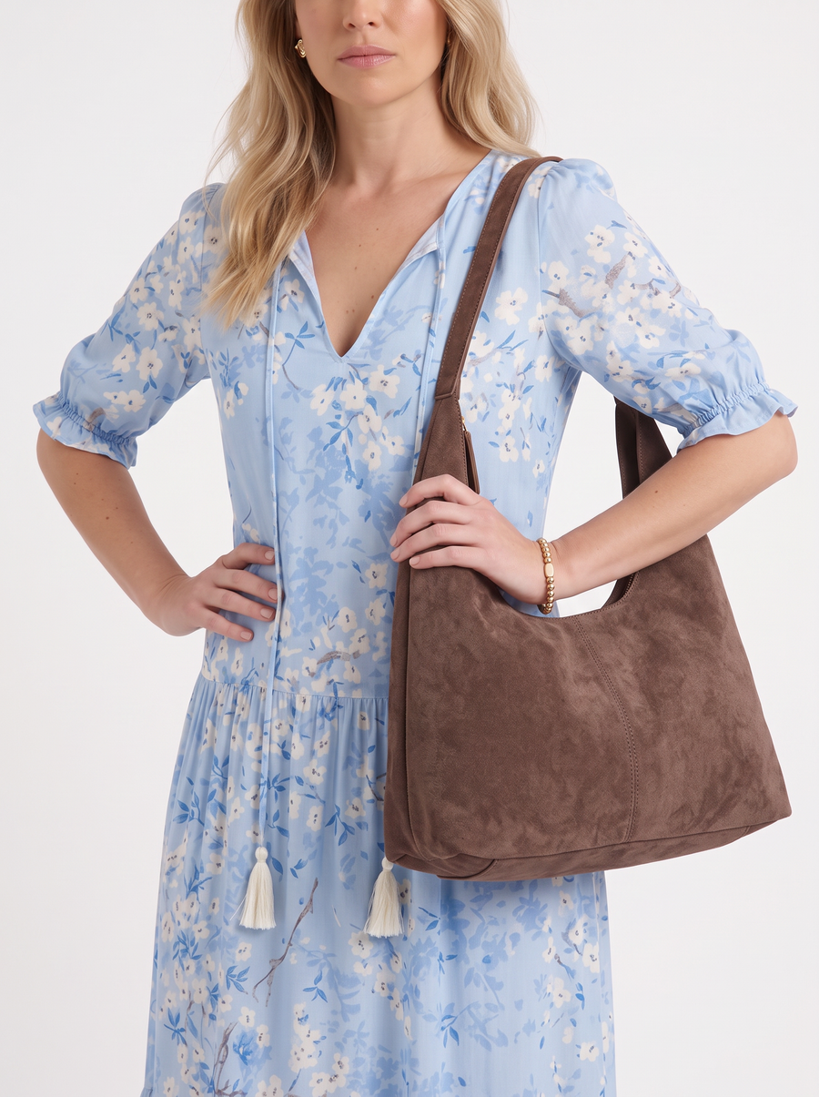 Rahel Zip Top Slouchy Hobo Bag