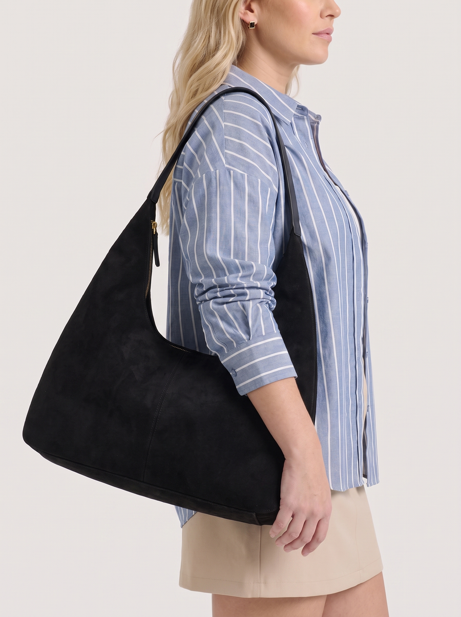 Rahel Zip Top Slouchy Hobo Bag