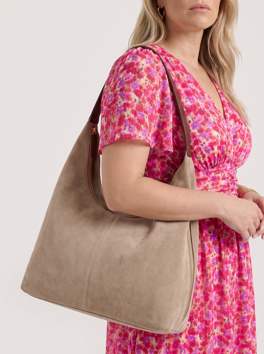 Rahel Zip Top Slouchy Hobo Bag