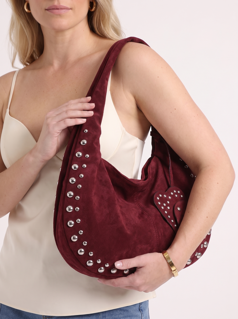 Isabell Studded Slouchy Hobo Bag