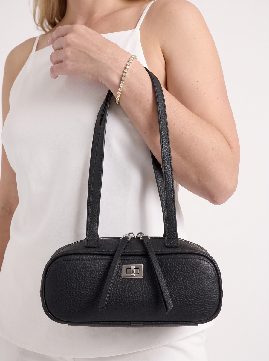 Nathalie Barrel Bowling Bag with Twist Lock Pocket