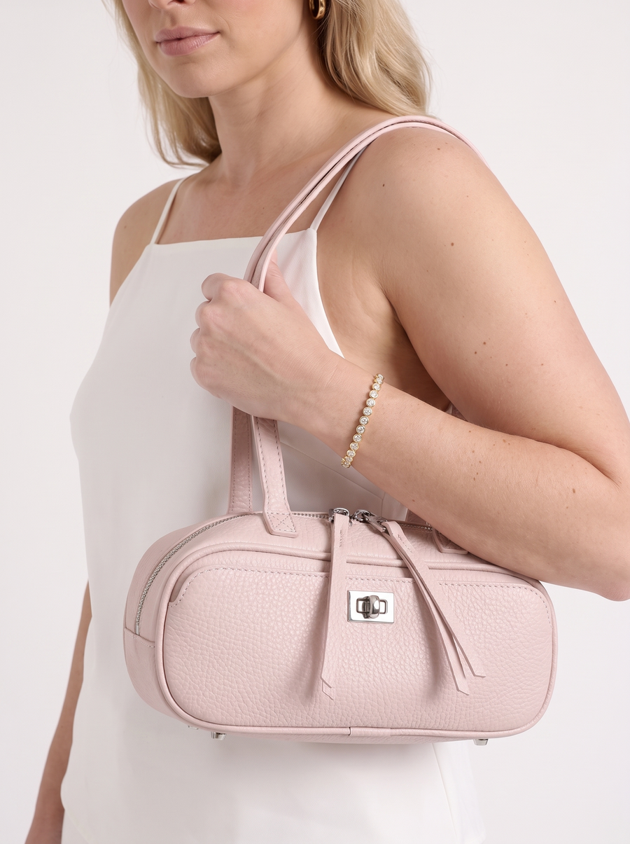 Nathalie Barrel Bowling Bag with Twist Lock Pocket