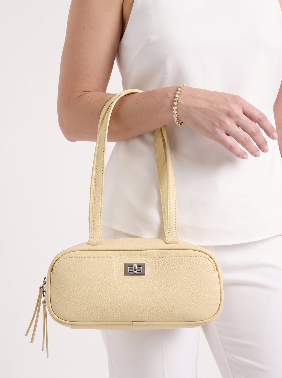 Nathalie Barrel Bowling Bag with Twist Lock Pocket