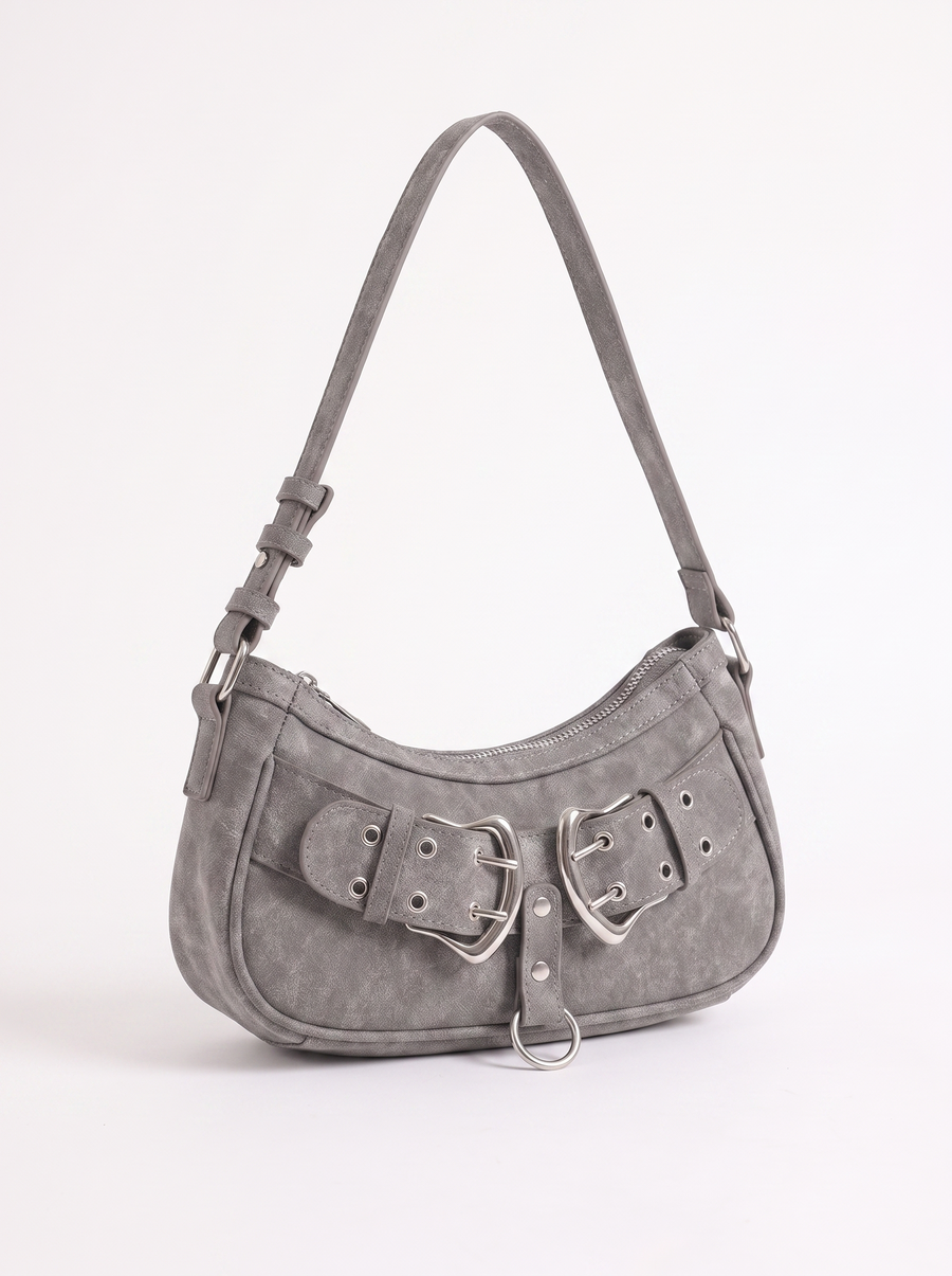 Lucie Double Buckle Shoulder Bag