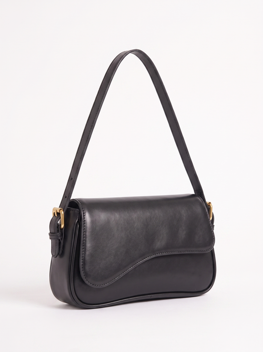 Selina Asymmetric Flap Baguette Bag