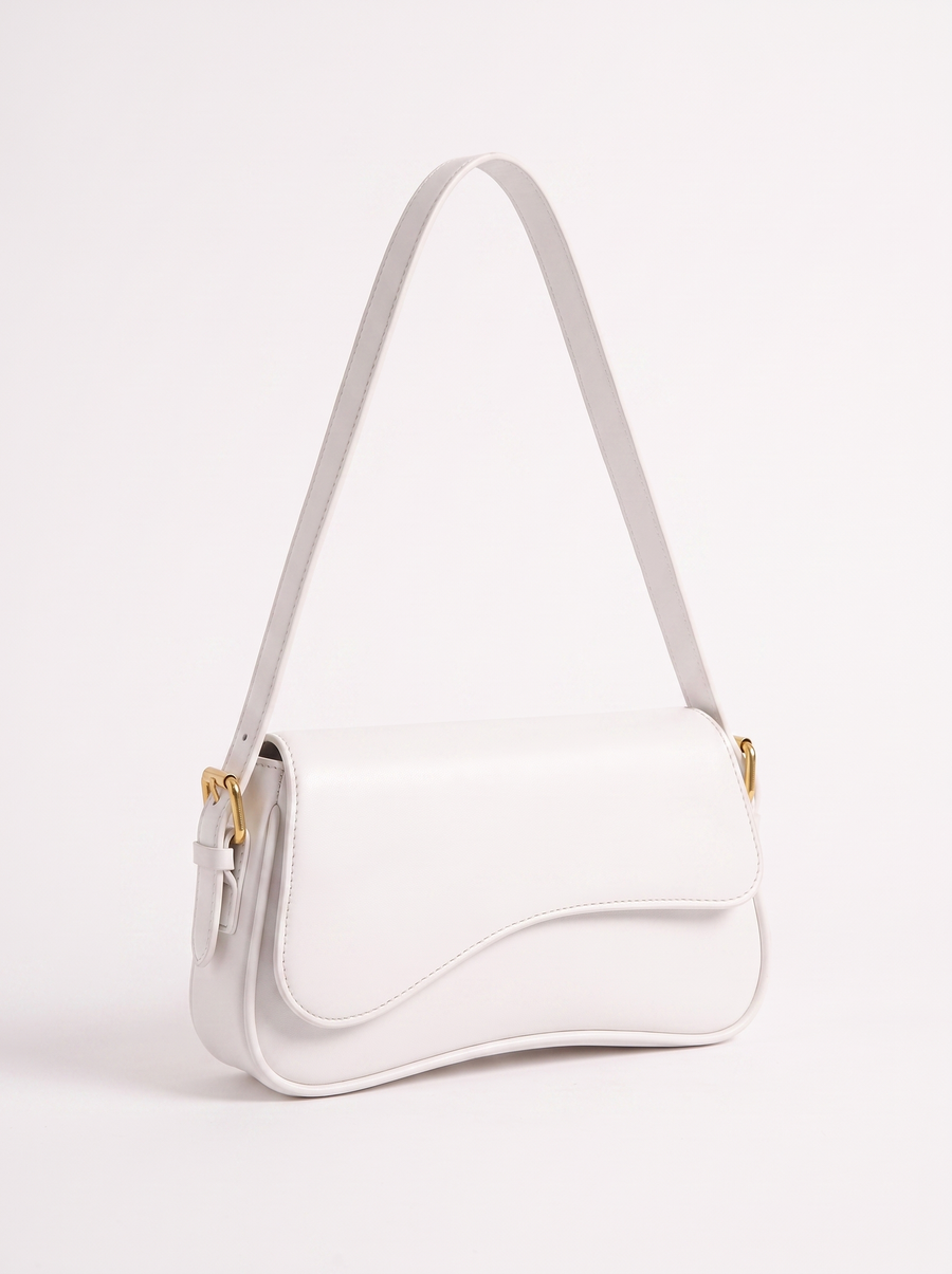 Selina Asymmetric Flap Baguette Bag