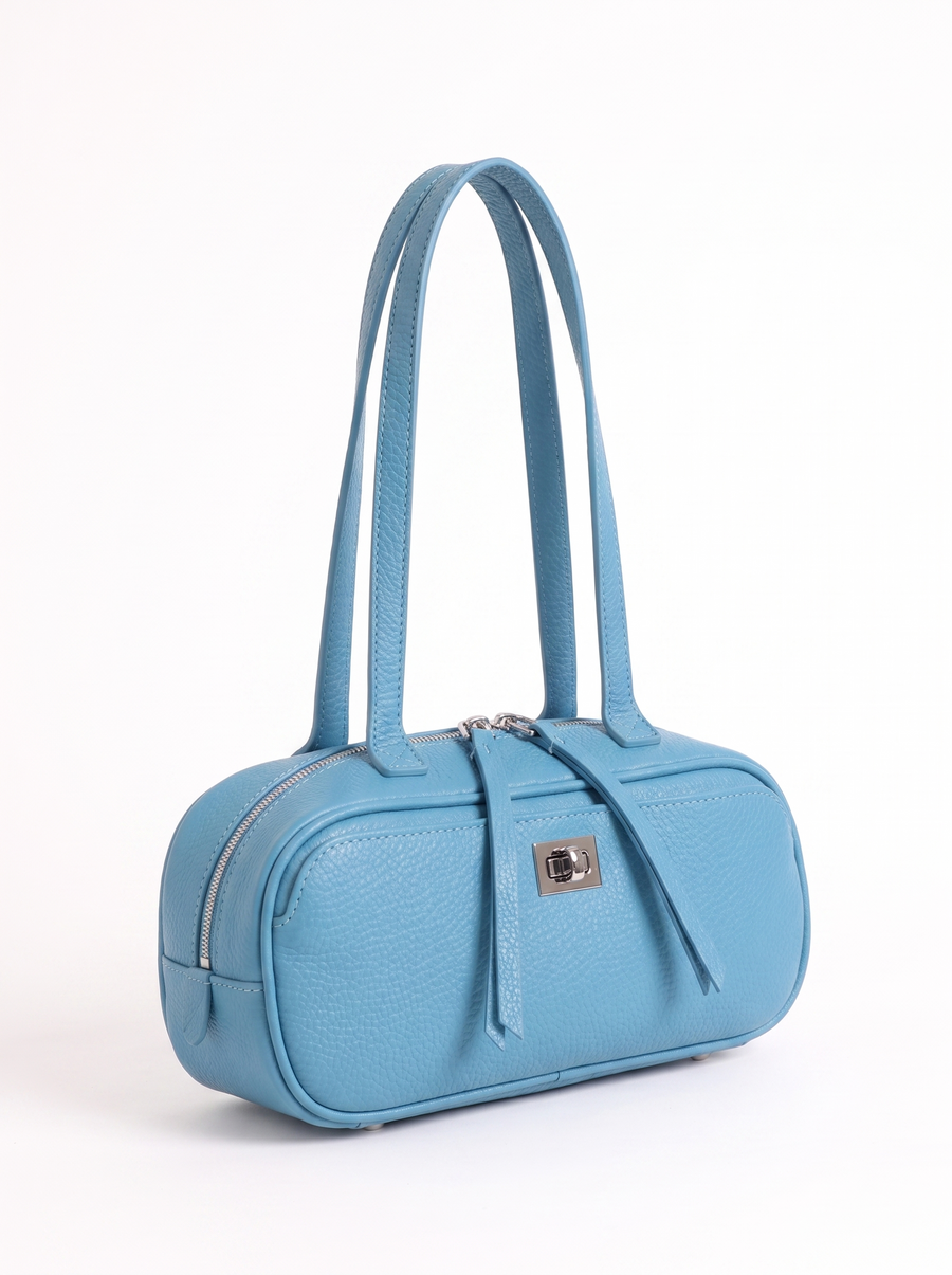 Nathalie Barrel Bowling Bag with Twist Lock Pocket