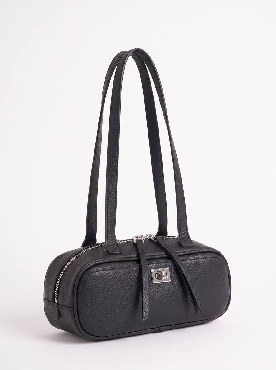 Nathalie Barrel Bowling Bag with Twist Lock Pocket