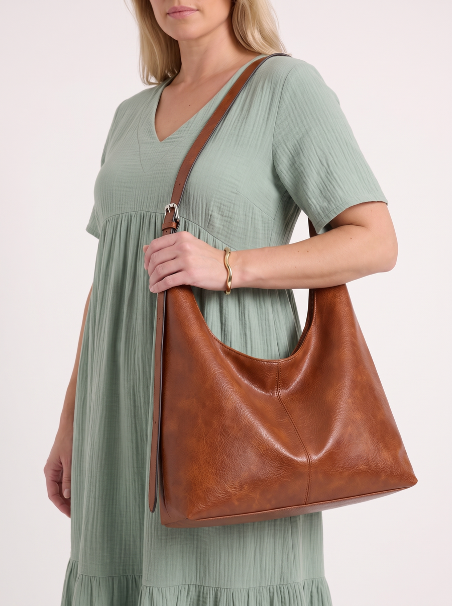Frida Slouchy Half Moon Hobo Bag