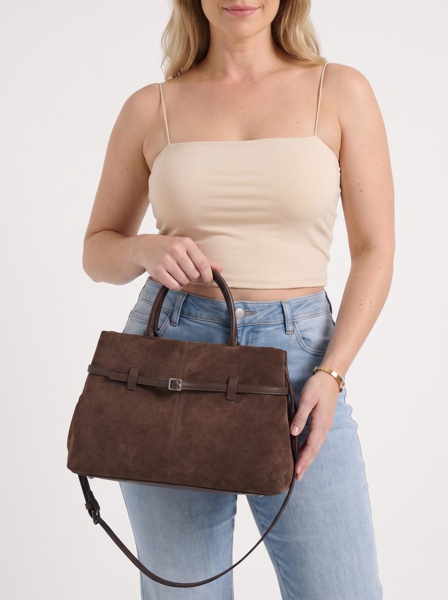 Lea Belt Buckle Detail Top Handle Bag