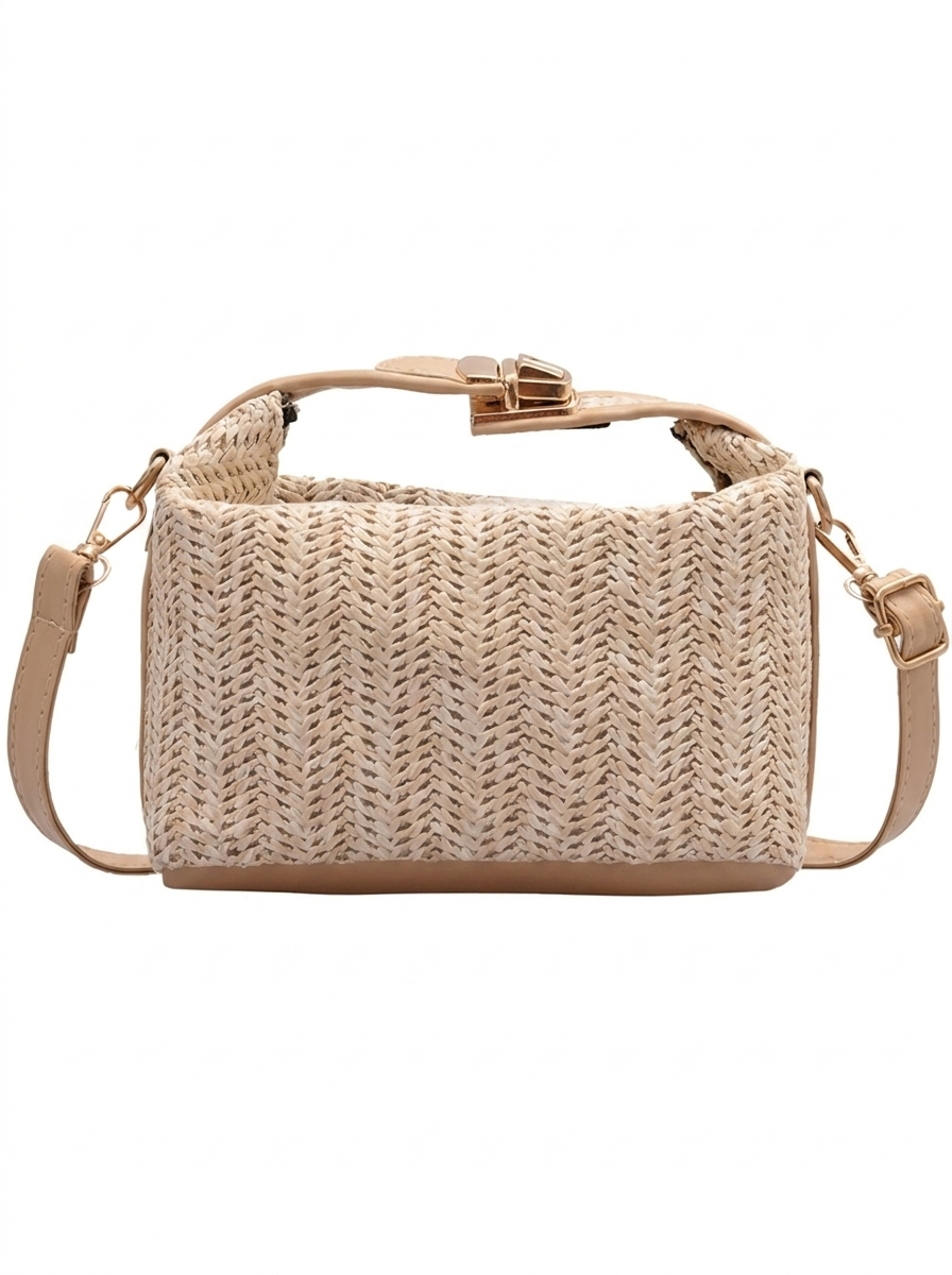 Sabine Woven Twist Lock Crossbody Bag