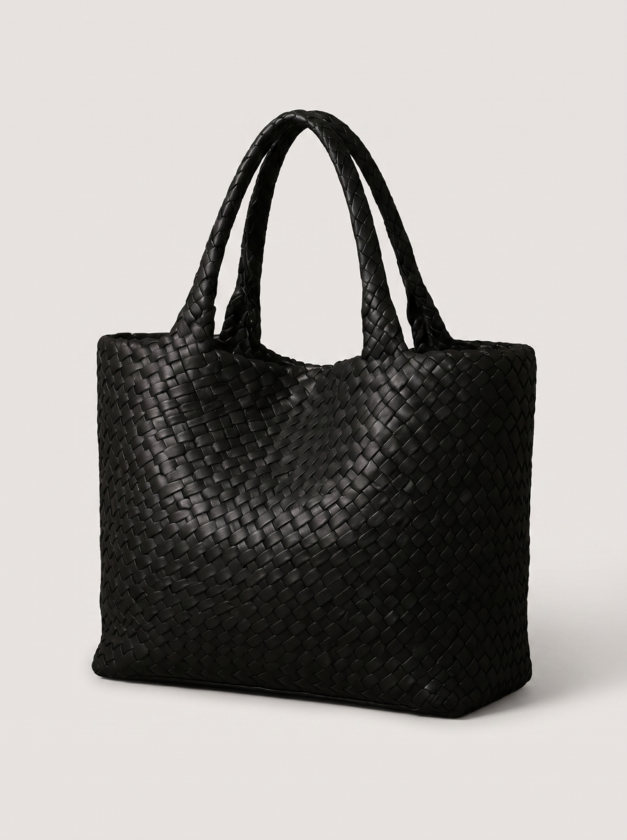 Lana Geflochtene Shopper-Tasche Anthrazit