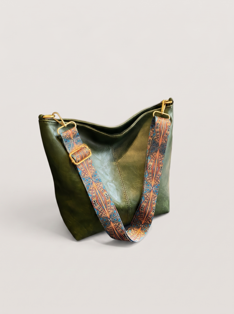 Lexia Elegante Vintage-Handtasche Grün