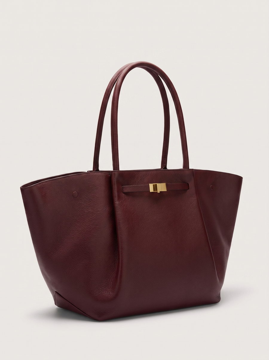 Milan Alltagstasche mit Gürteldetail Aubergine