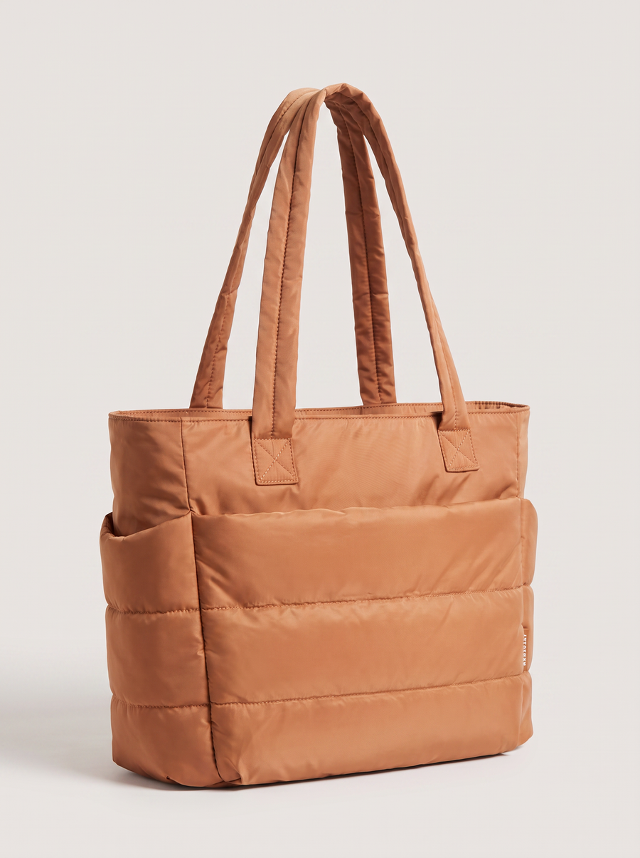 La Maison Puff Gesteppte Schultertasche Orange