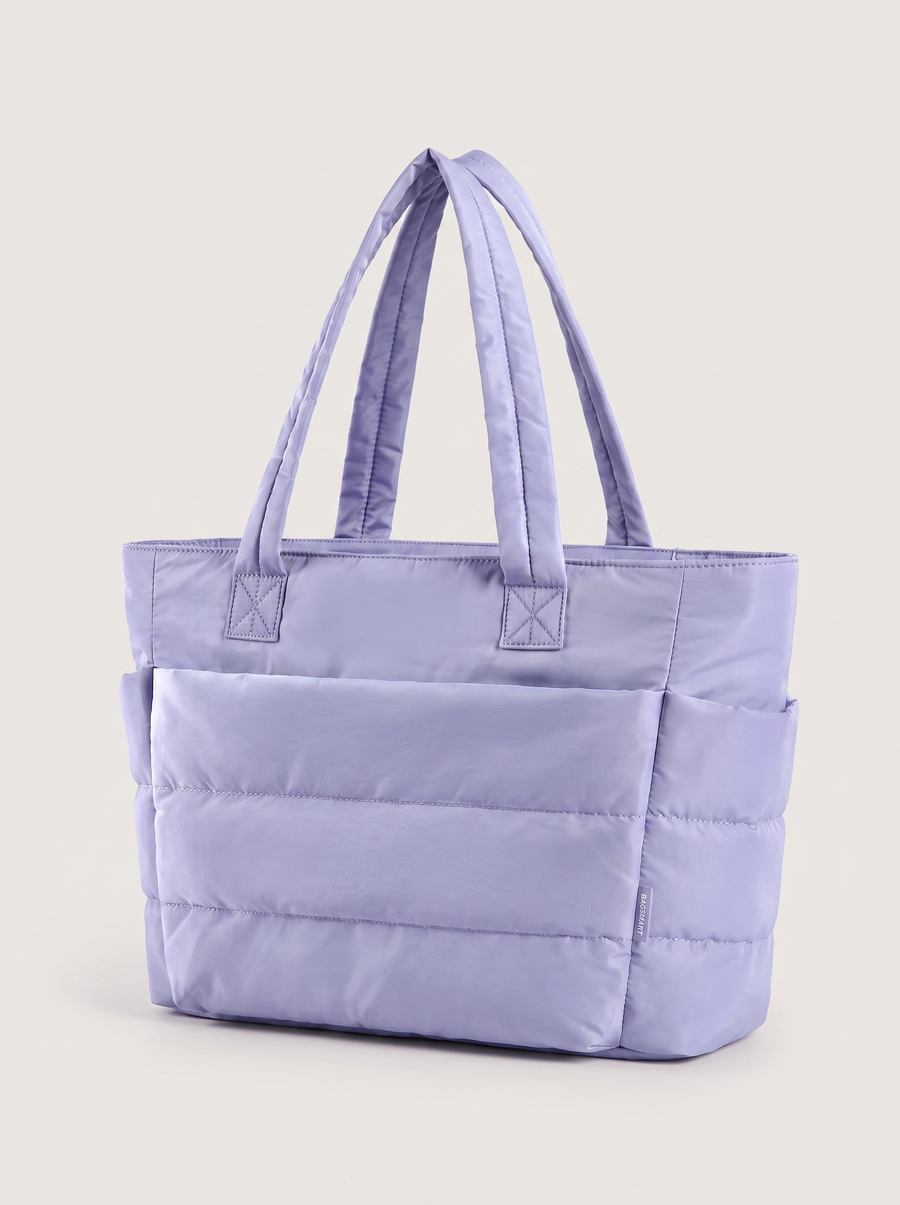 La Maison Puff Gesteppte Schultertasche Lila