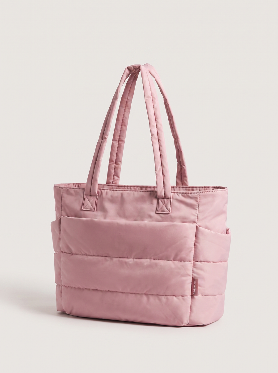 La Maison Puff Gesteppte Schultertasche Pink