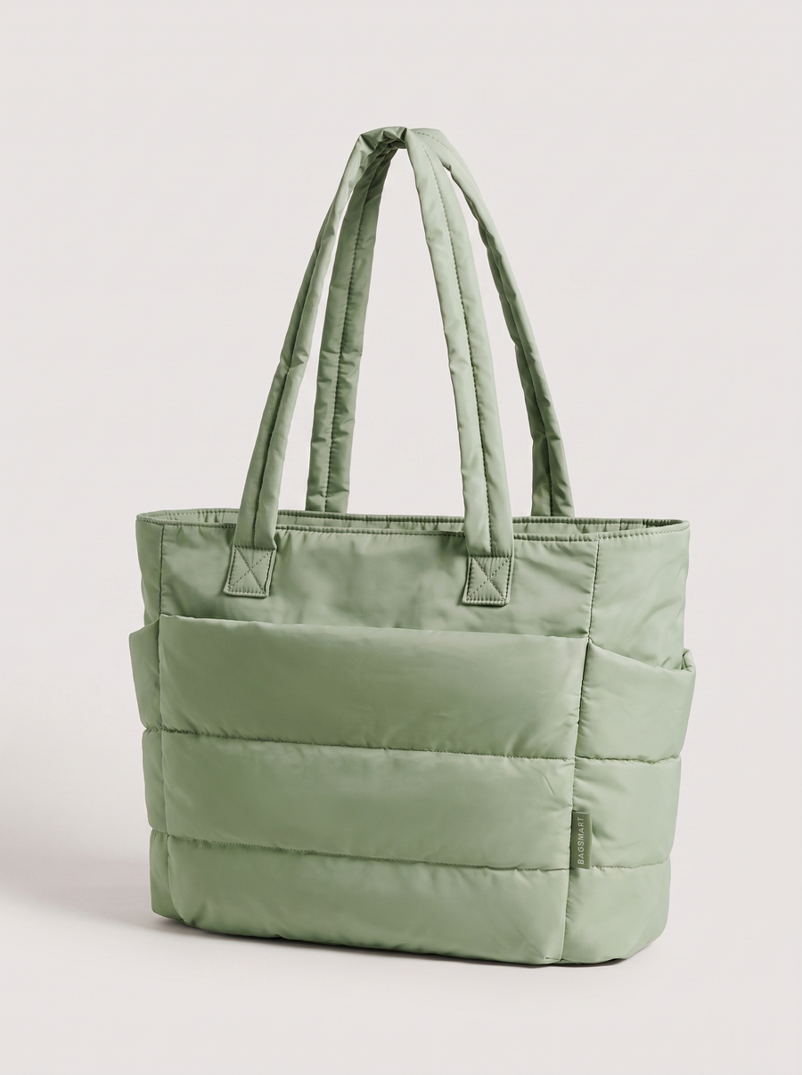 La Maison Puff Gesteppte Schultertasche Grün