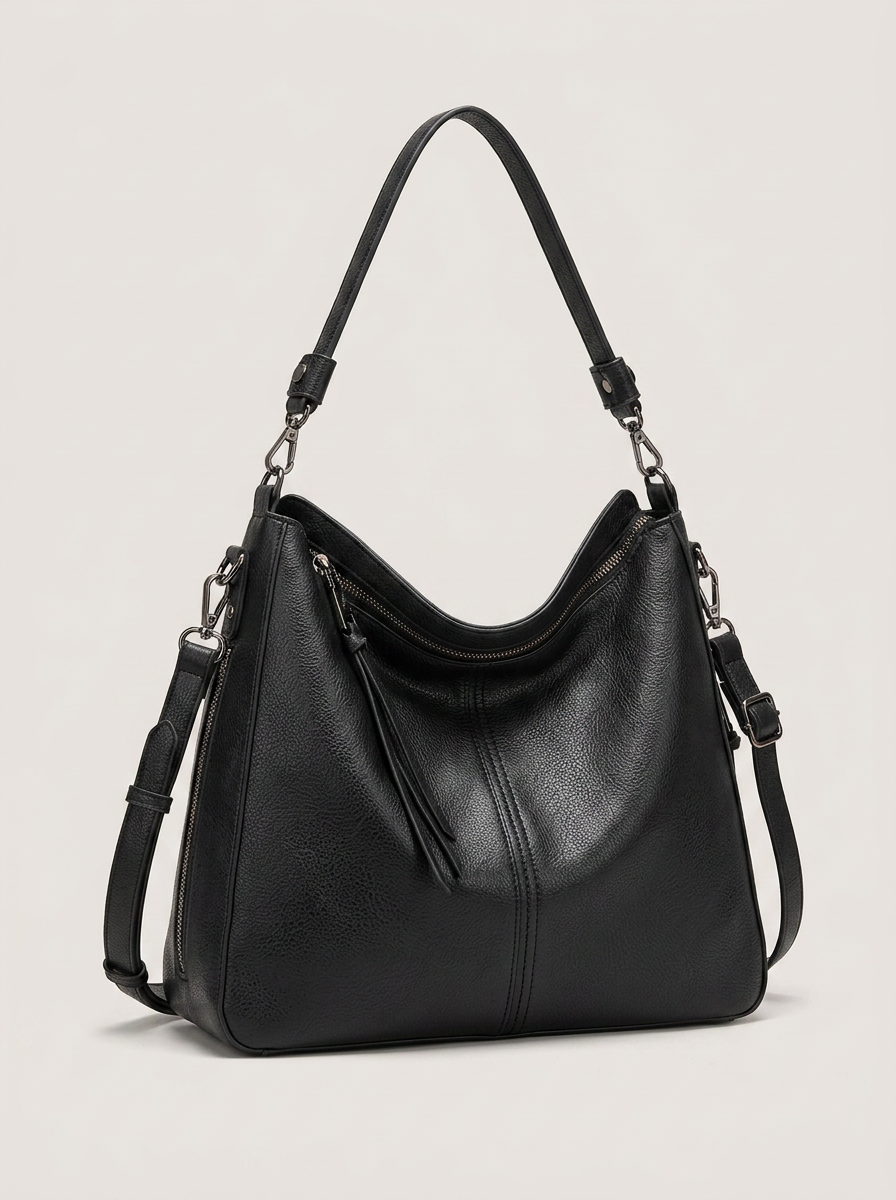 Freia Elegante Ledertasche Schwarz