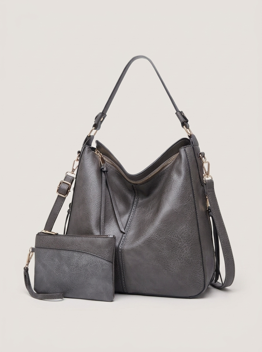 Freia Elegante Ledertasche Grau