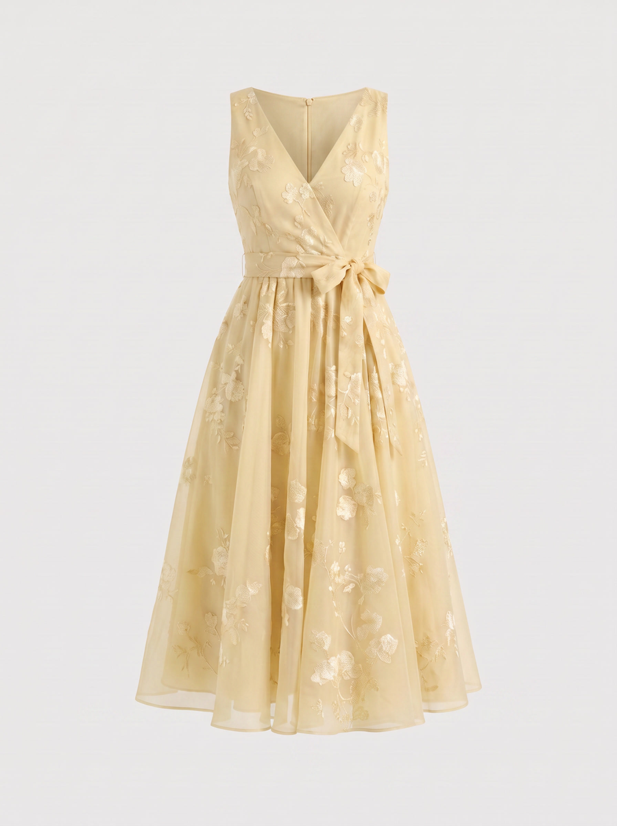 Cassie Floral Wrap Midi Dress