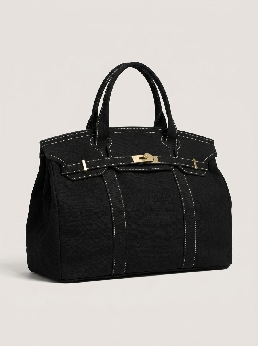 Le Batkin Canvas Shopper Schwarz
