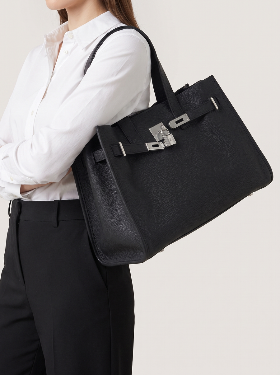 Loha Grosse Schultertasche Schwarz getragen