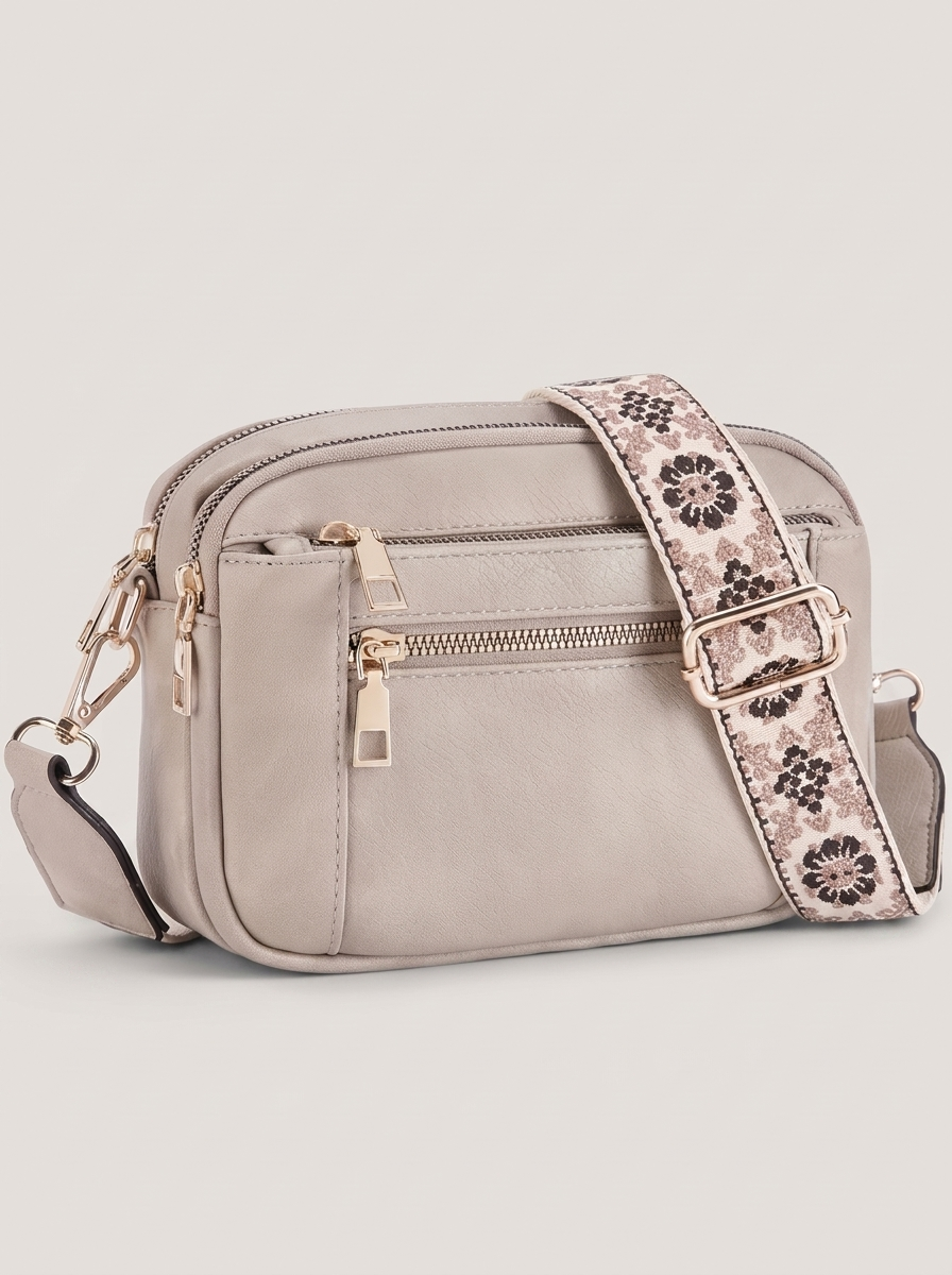 Elain Vegan-Leder Crossbody-Tasche Grau