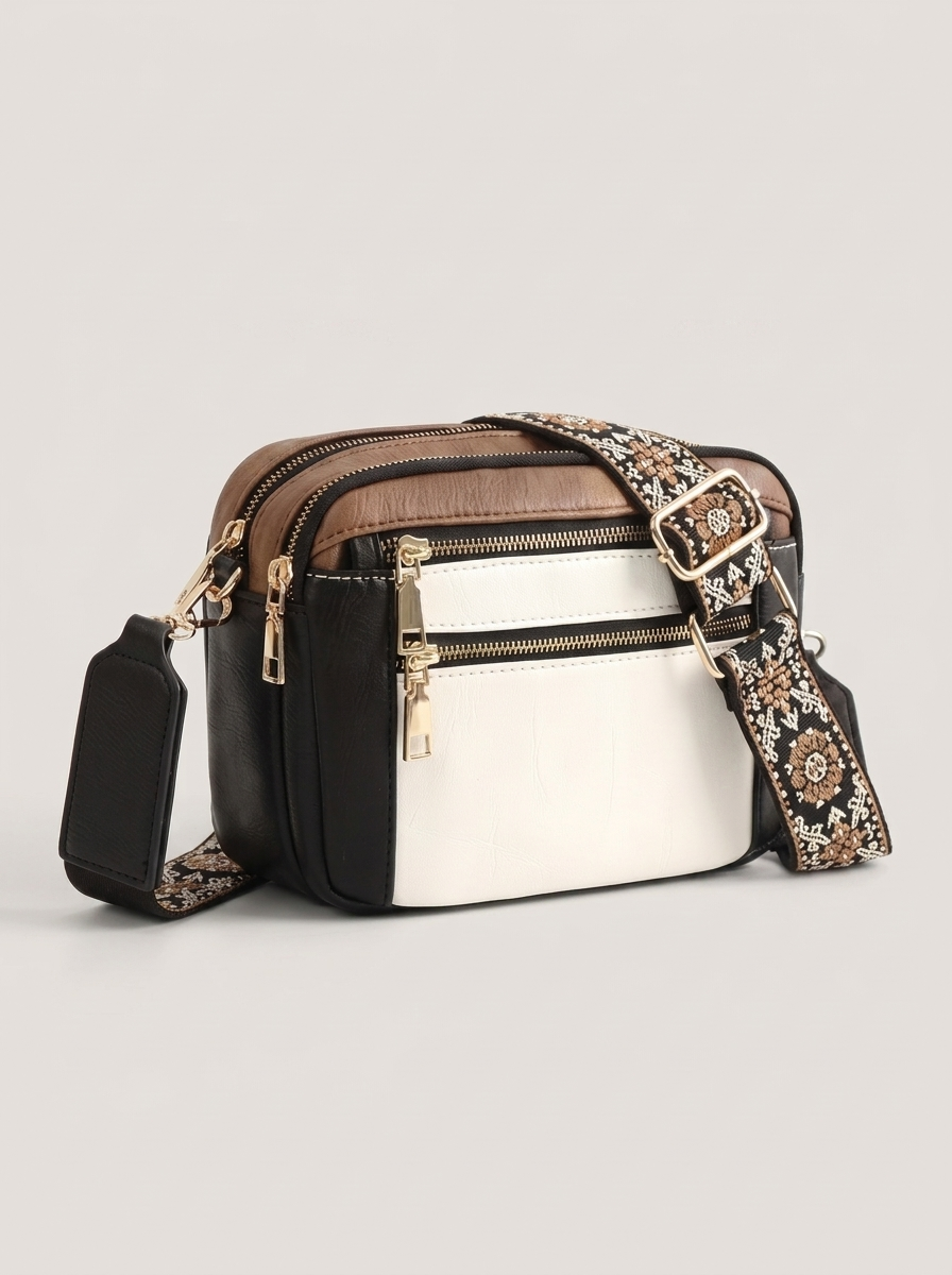 Elain Vegan-Leder Crossbody-Tasche Steingrau