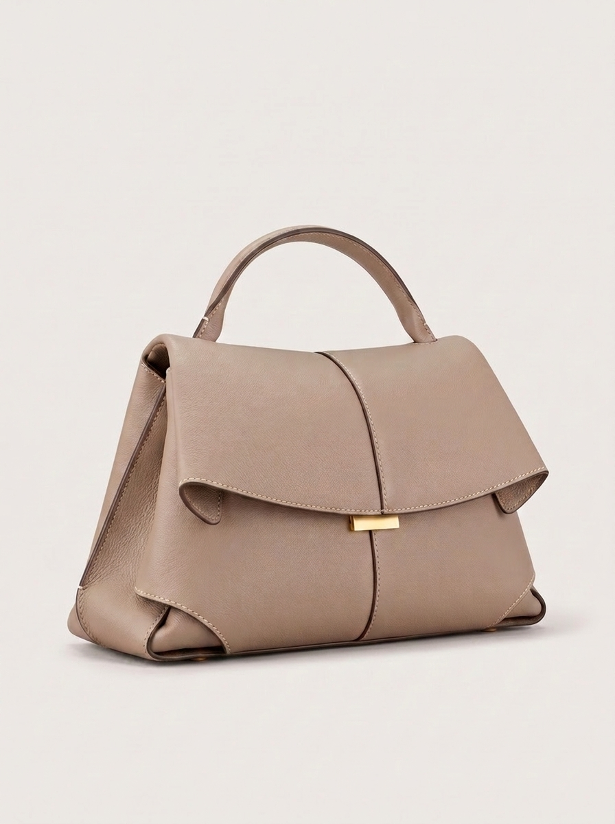 Elan Luxus-Ledertasche Beige